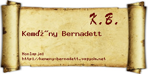 Kemény Bernadett névjegykártya