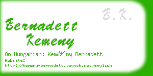 bernadett kemeny business card